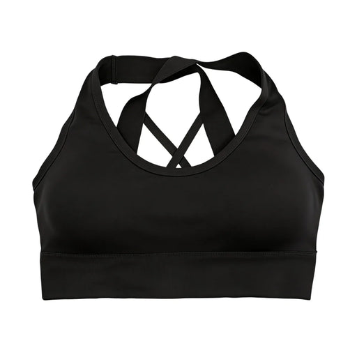 ZERILUNA Women Breathable Cross Back Sports Bra Quick Dry Workout Bra for Running Yoga Fitness - Black S - 1