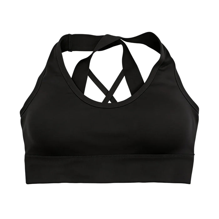 ZERILUNA Women Breathable Cross Back Sports Bra Quick Dry Workout Bra for Running Yoga Fitness - Black S - 1
