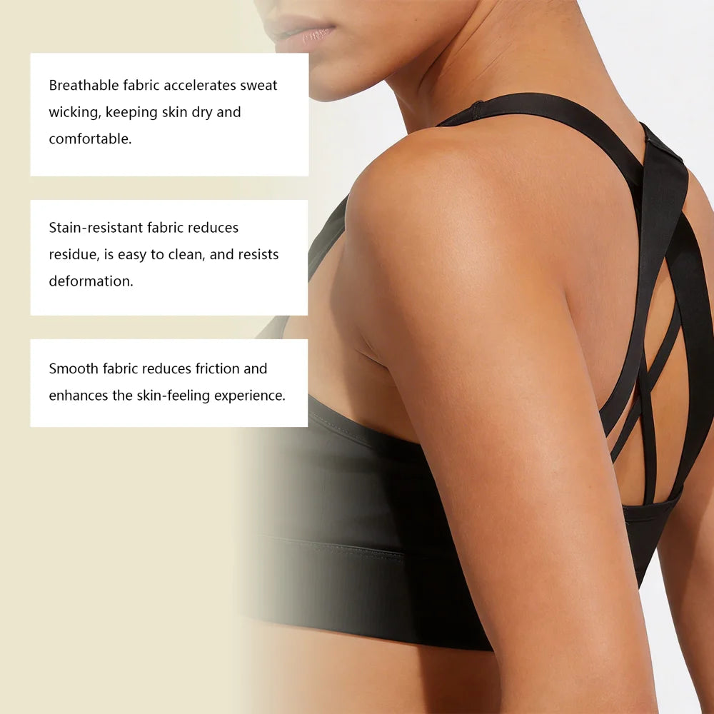 ZERILUNA Women Breathable Cross Back Sports Bra Quick Dry Workout Bra for Running Yoga Fitness - Black S - 7