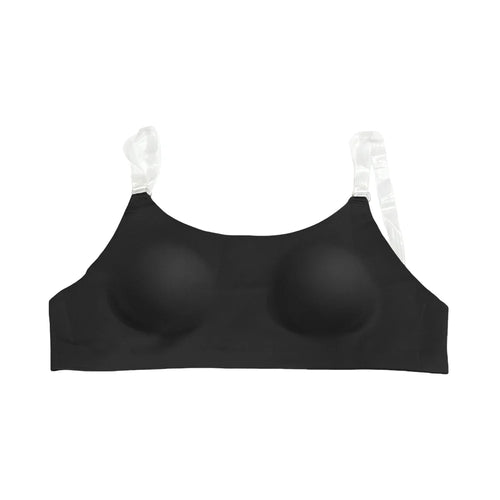 ZERILUNA Women Invisible Bra with Transparent Straps Seamless Backless Bralette for Deep V Backless Dress - Black S - 1