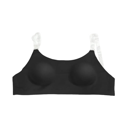 ZERILUNA Women Invisible Bra with Transparent Straps Seamless Backless Bralette for Deep V Backless Dress - Black S - 1
