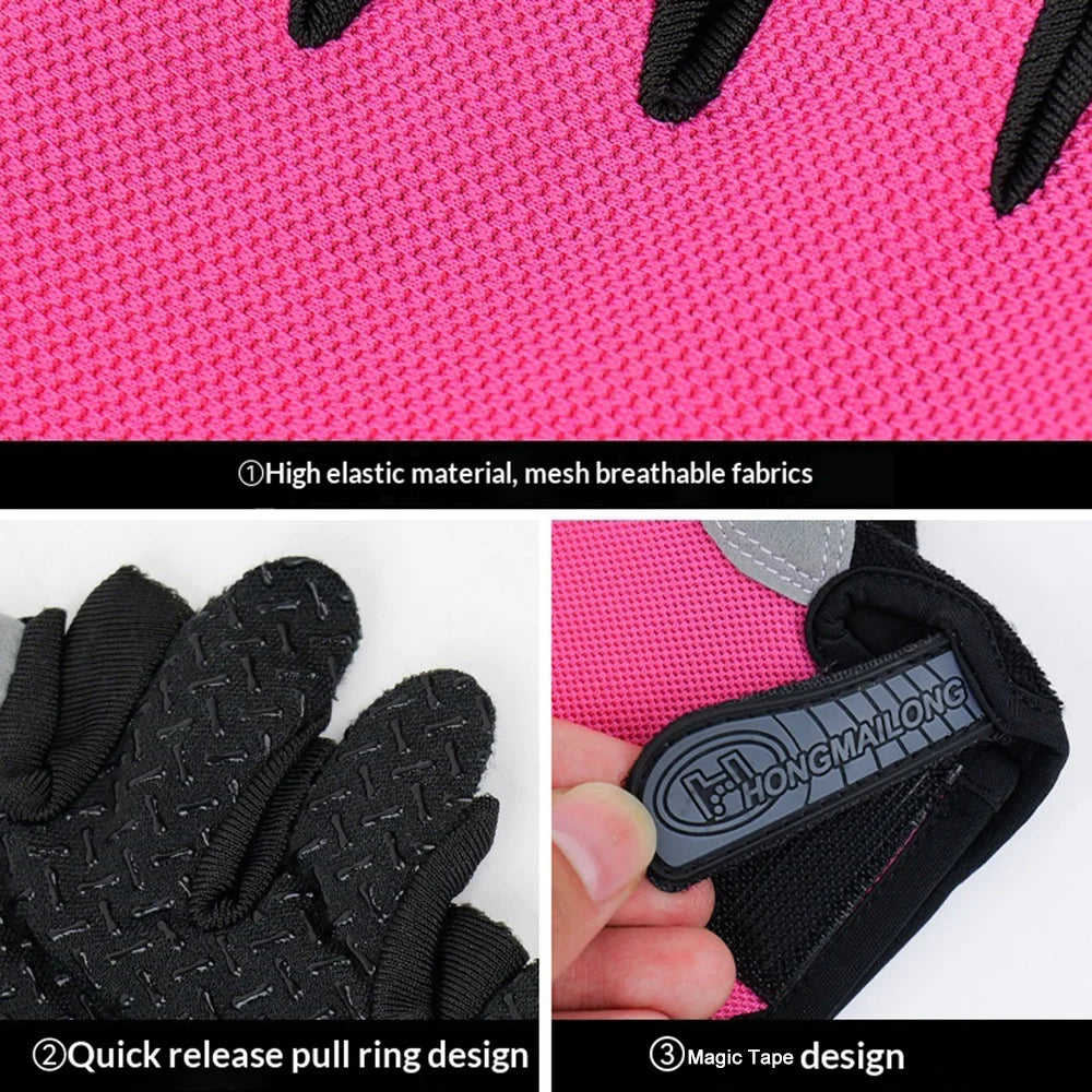 Summer Breathable Road Cycling Gloves Anti-Slip Half Finger Sports Gloves for Men Women - Black/L - 2