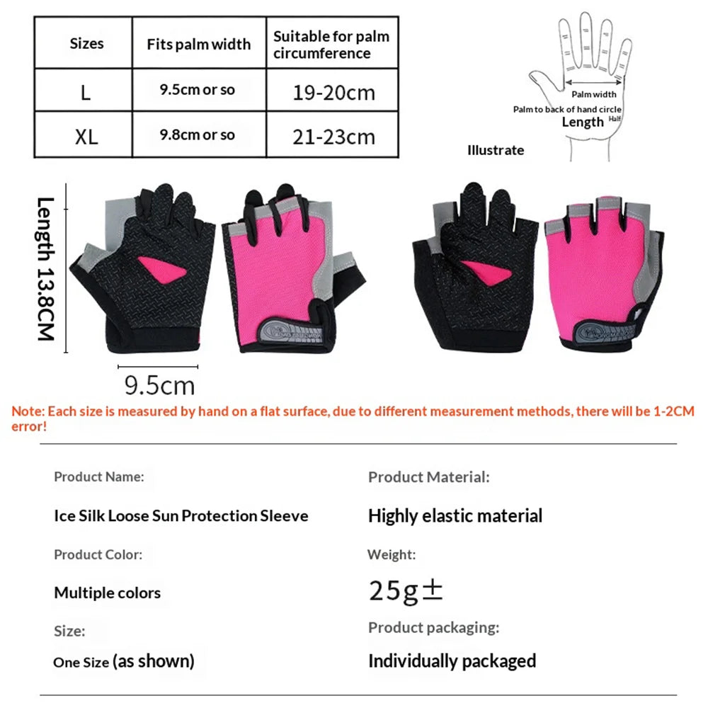 Summer Breathable Road Cycling Gloves Anti-Slip Half Finger Sports Gloves for Men Women - Black/L - 5