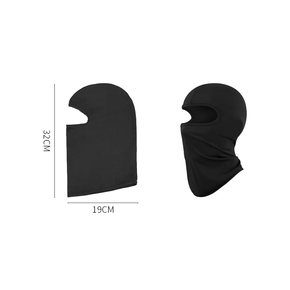 Kids Balaclava Face Mask Full Coverage UPF 50+ Sun Protection Ice Silk Head Cover for Outdoor Sports - Black - 7