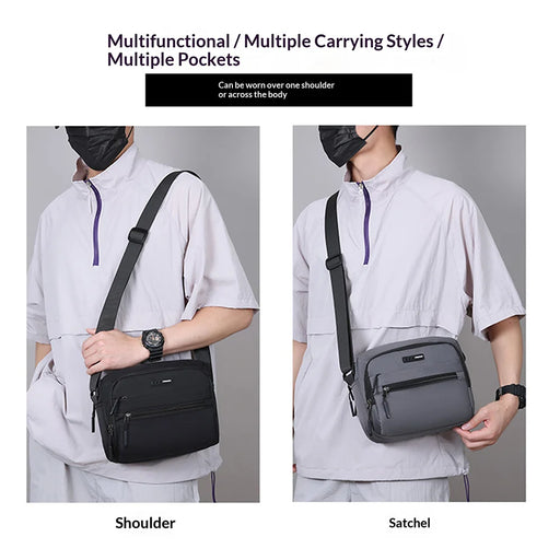 WEIXIER WD9001 Men Shoulder Bag Waterproof Oxford Fabric Lightweight Crossbody Bag for Travel - Black - 2