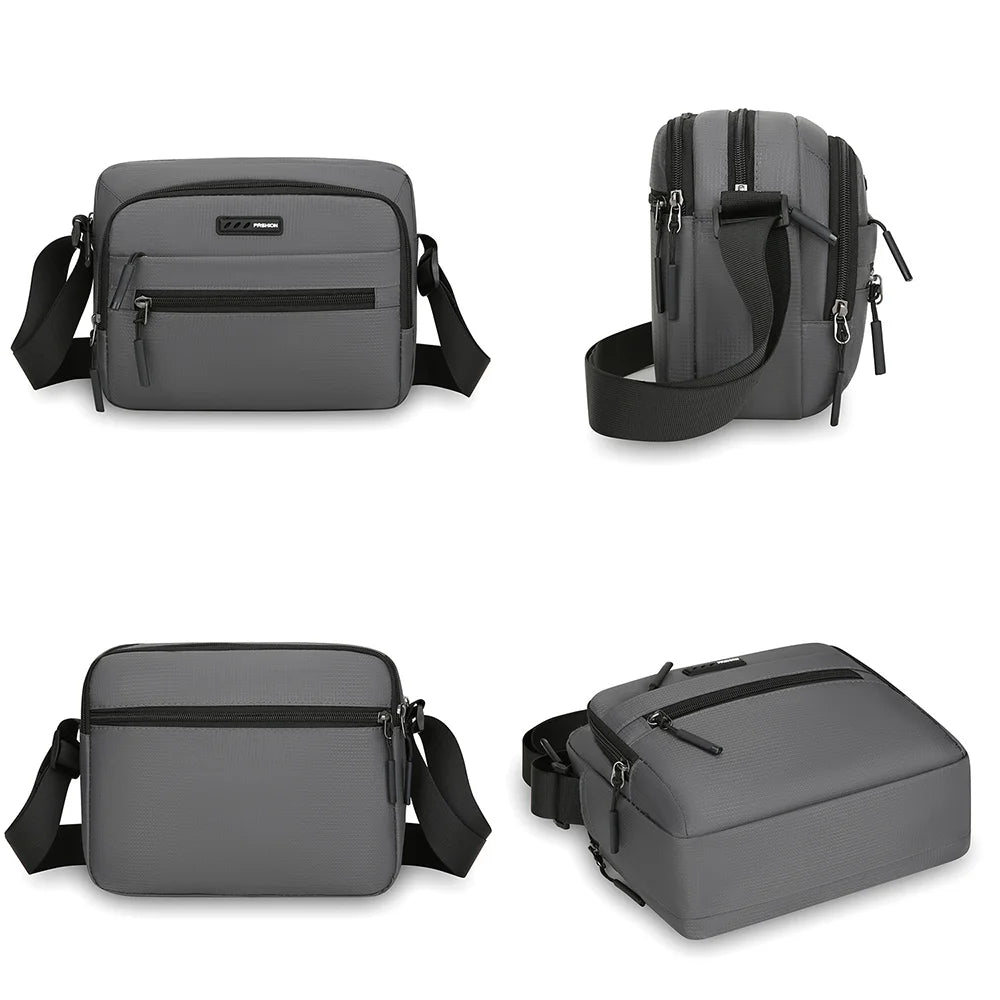 WEIXIER WD9001 Men Shoulder Bag Waterproof Oxford Fabric Lightweight Crossbody Bag for Travel - Black - 4
