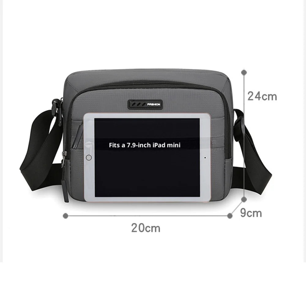WEIXIER WD9001 Men Shoulder Bag Waterproof Oxford Fabric Lightweight Crossbody Bag for Travel - Black - 6