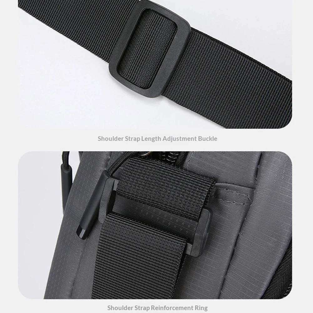 WEIXIER WD9001 Men Shoulder Bag Waterproof Oxford Fabric Lightweight Crossbody Bag for Travel - Black - 7