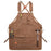 Multi-Pocket Heavy Duty Canvas Work Apron with Cross Back Straps for Woodworking BBQ Outdoor - Light Brown - 1