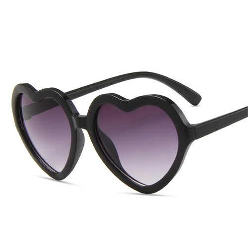 Kids Sunglasses Cute Heart Shaped Glasses Eyewear for Children Girls Boys Baby Age 3-10 Years - Black - 1