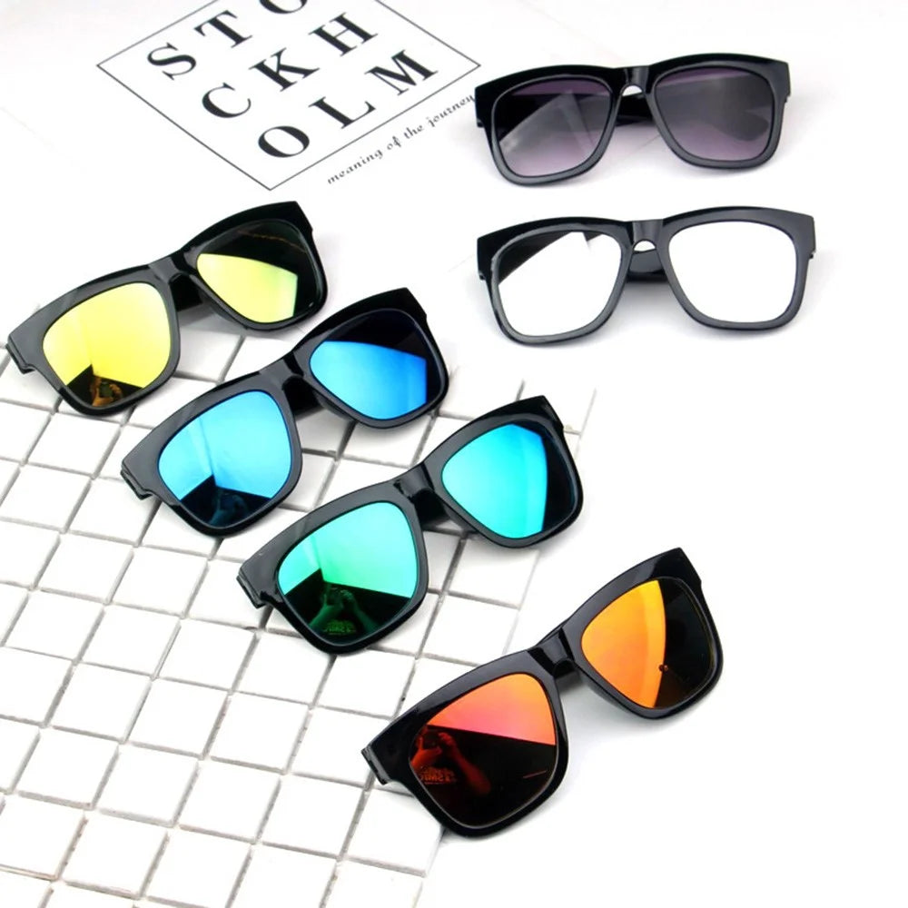 Kids Sunglasses Square Goggles Protection Baby Travel Glasses for Children Age 3-10 Years - Silver Reflection - 4