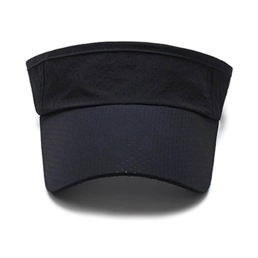 Sun Visor Hat Wide Brim Summer Sun UV Protection Beach Sport Cap Golf Tennis Quick-Drying Hat - Black - 2