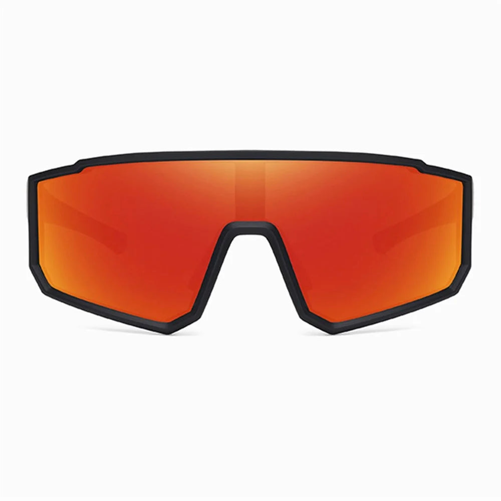 3058 Outdoor Sports PC Sunglasses Fashion Lightweight Polarized Sunglasses - Black / Orange Red - 2