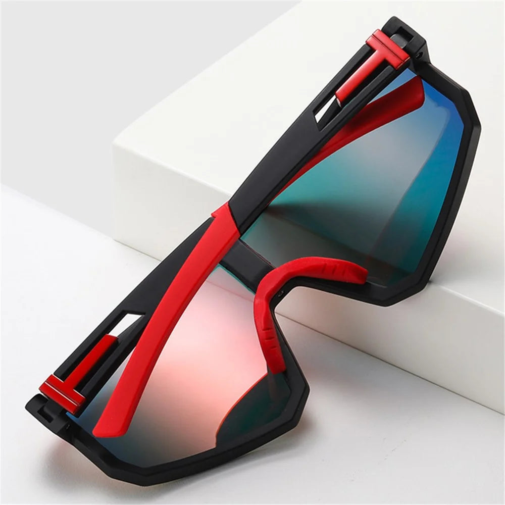 3058 Outdoor Sports PC Sunglasses Fashion Lightweight Polarized Sunglasses - Black / Orange Red - 5