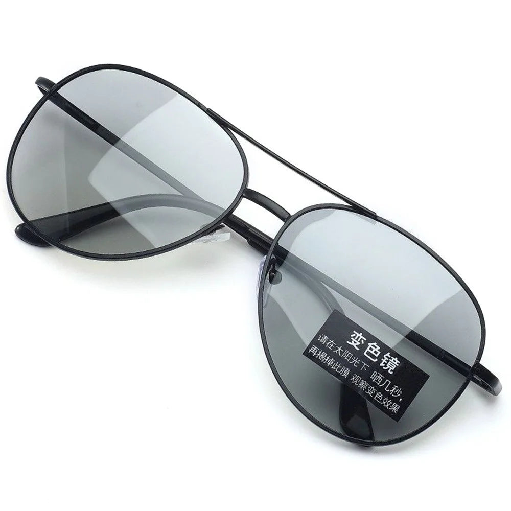 Photochromic Driving Glasses UV Protection Outdoor Sunglasses Eyewear - Black Frame, Photochromism - 2