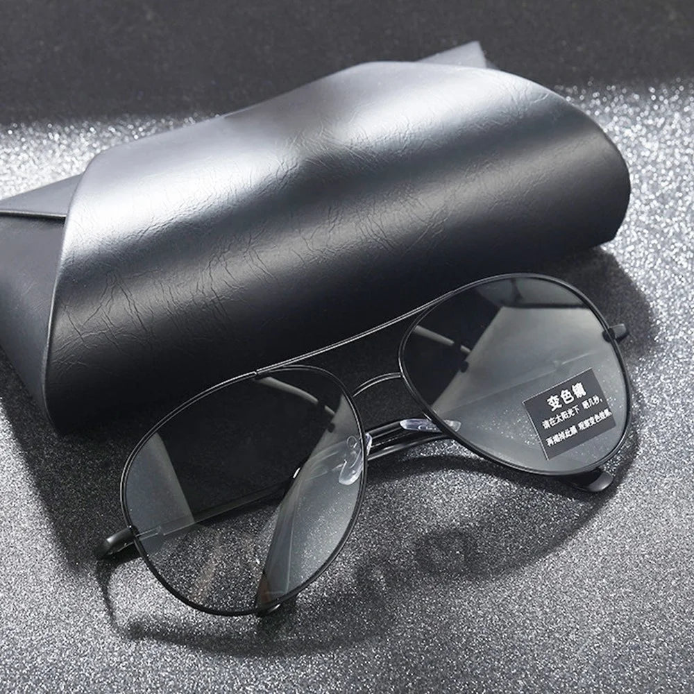 Photochromic Driving Glasses UV Protection Outdoor Sunglasses Eyewear - Black Frame, Photochromism - 6