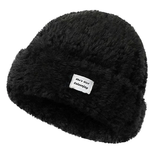 GOLOVEJOY DMZ95 Winter Outdoor Skiing Plush Windproof Hat Women Thicken Warm Cap - Black - 1