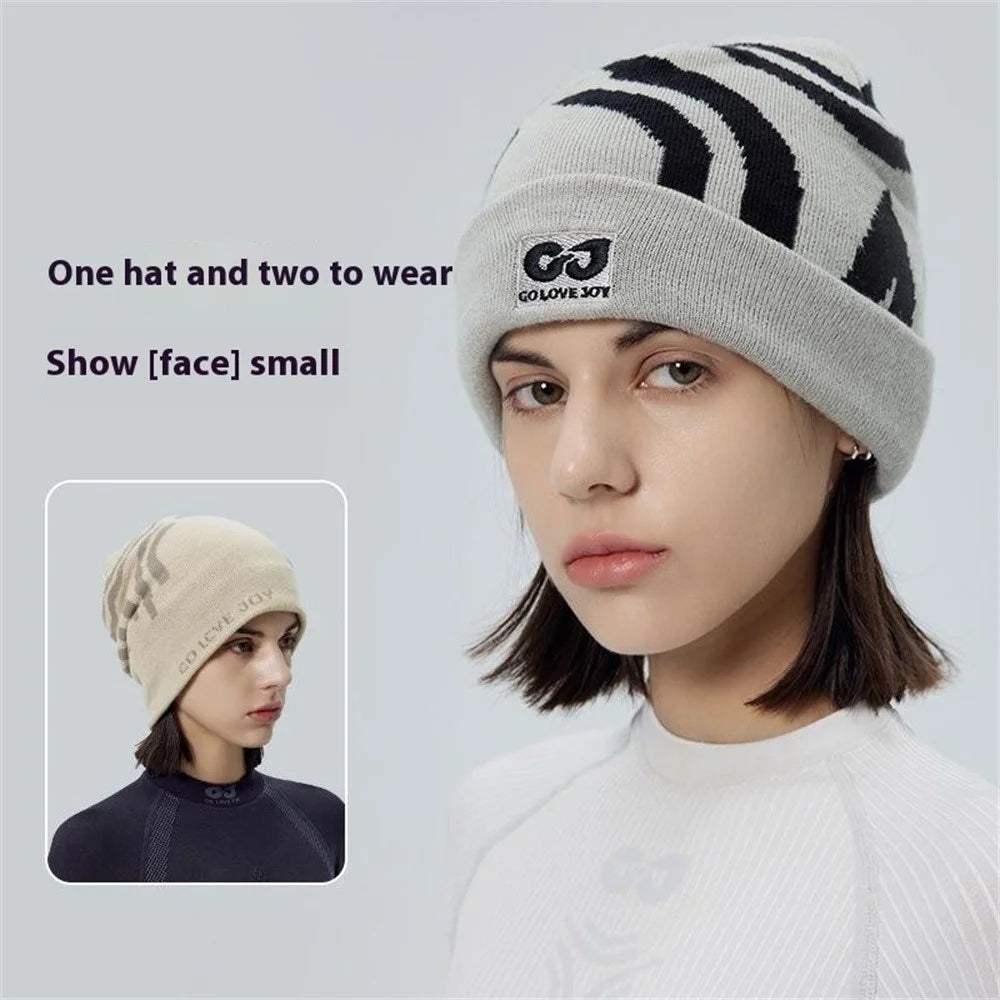 GOLOVEJOY DMZ113 Autumn Winter Ski Hat Ear Protection Beanie Cap for Skiing Cycling Hiking - Black - 4