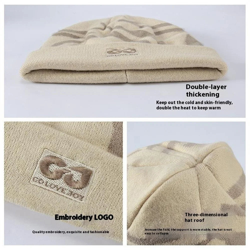 GOLOVEJOY DMZ113 Autumn Winter Ski Hat Ear Protection Beanie Cap for Skiing Cycling Hiking - Black - 5