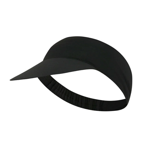 Outdoor Running Sports Sun Visor Cap Breathable Wide Brim Sweat Wicking Quick Dry Empty Top Hat - Black - 1