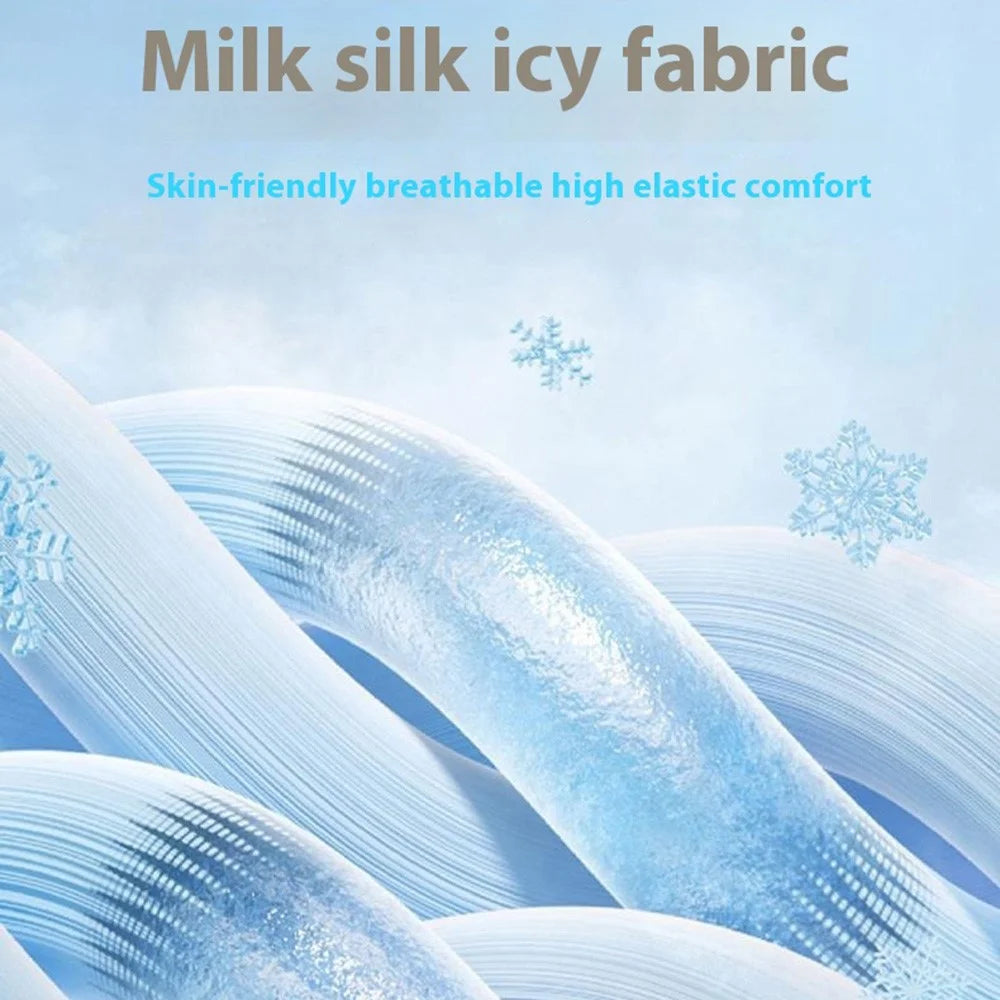 Ice Silk Arm Sleeves for Children UV Protection Fingerless Cooling Arm Cover for Outdoor Sports - Sapphire - 7