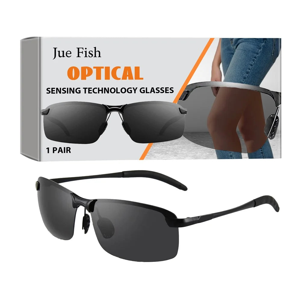JUE-FISH JUC08-A001-1-WH1 Optical Sensing Glasses Outdoor UV Protection Polarized Sunglasses - 1