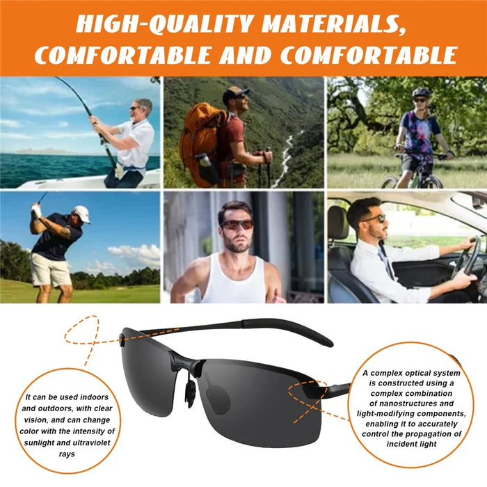 JUE-FISH JUC08-A001-1-WH1 Optical Sensing Glasses Outdoor UV Protection Polarized Sunglasses - 3