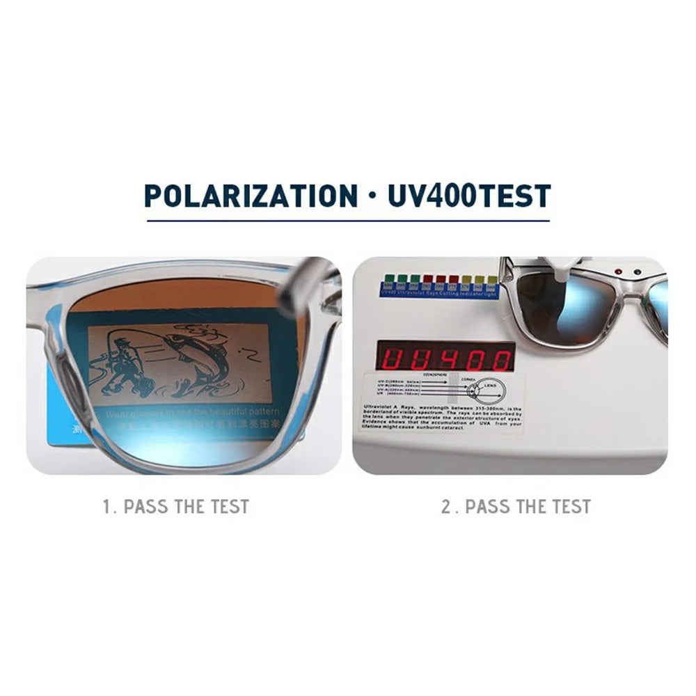 3039 Fashion Men Polarized Sunglasses for Driving UV Protection Anti Glare Square Frame Eyewear - Tortoiseshell / Blue-Green Lens - 3