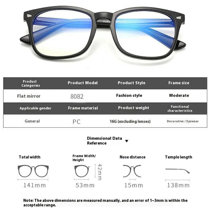Non Prescription Blue Light Blocking Glasses Retro Square Frame Anti Eye Strain Eyewear for PC Laptop Users - Bright Black - 5