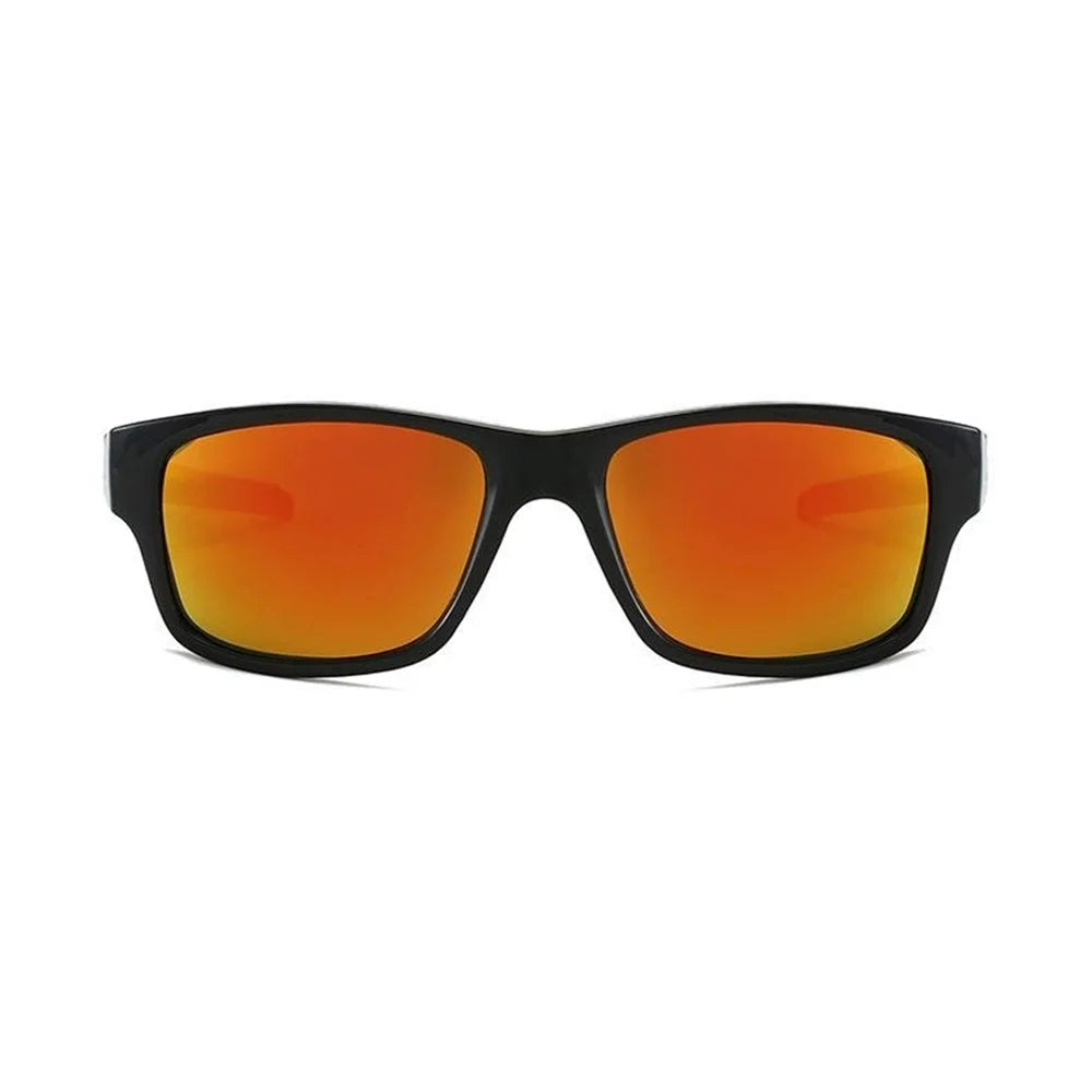 8519 Outdoor Photochromic Sunglasses UV400 Protection Wrap-Around Sport Eyewear - Black + Red / Red Mirrored Lens - 2