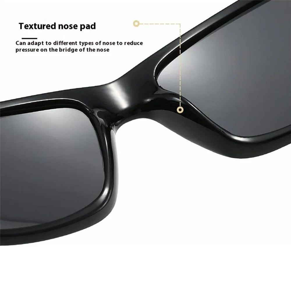 8519 Outdoor Photochromic Sunglasses UV400 Protection Wrap-Around Sport Eyewear - Black + Red / Red Mirrored Lens - 7