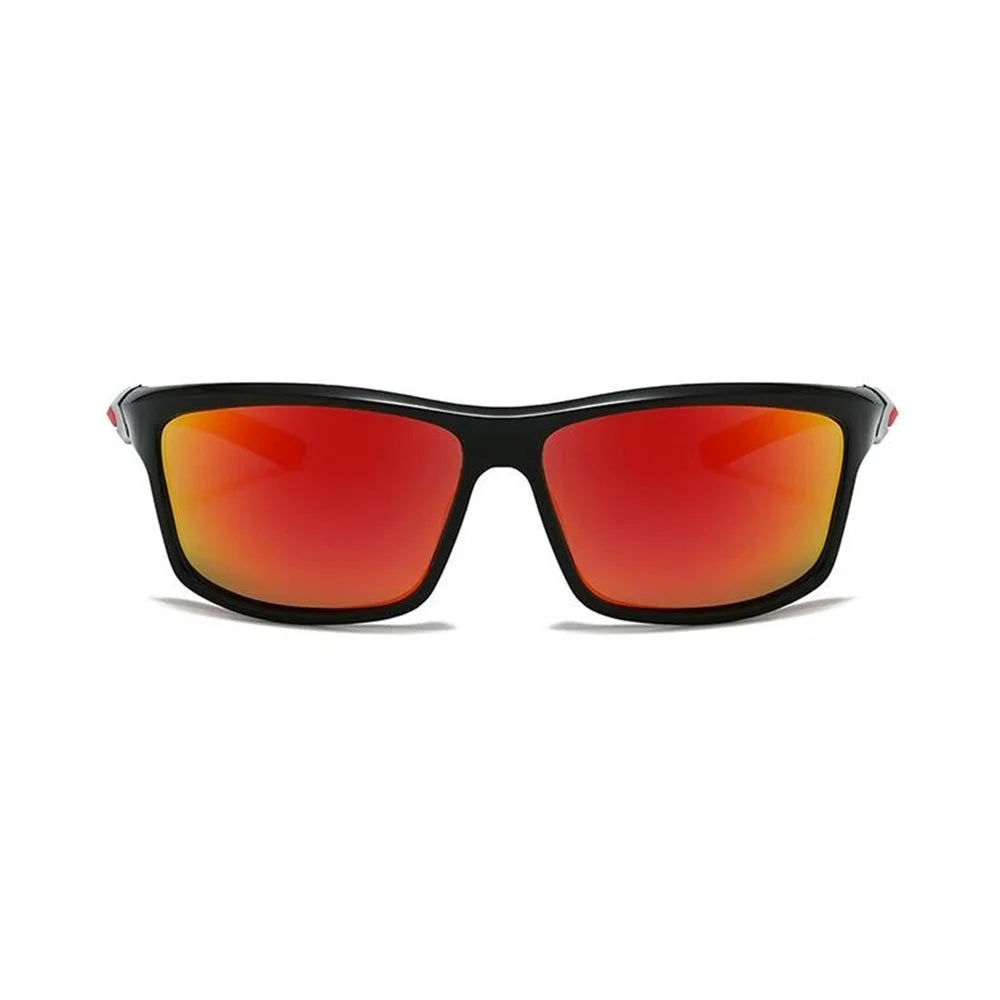 8517 Photochromic Sunglasses Wrap-Around Polarized Sun Glasses UV400 Protection - Black + Red / Red Mirrored Lens - 2