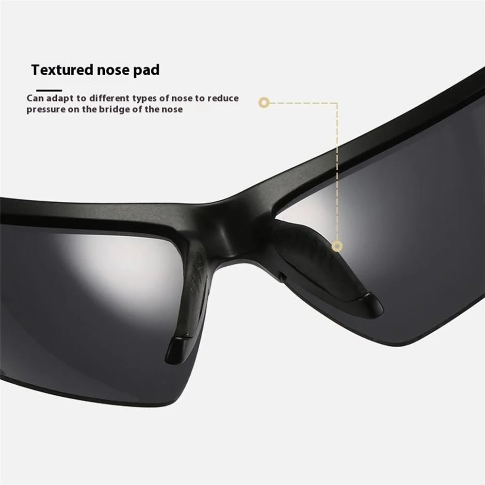 8508 Photochromic Sunglasses UV400 Protection Polarized Glasses Sports Eyewear - Red / Red Mirrored Lens - 7