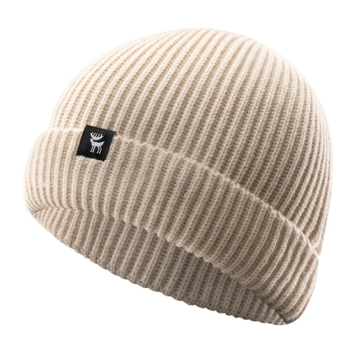 QUNATURE Men Women Outdoor Knit Beanie for Winter Skiing Cycling Windproof Skull Cap - Light Apricot - 1