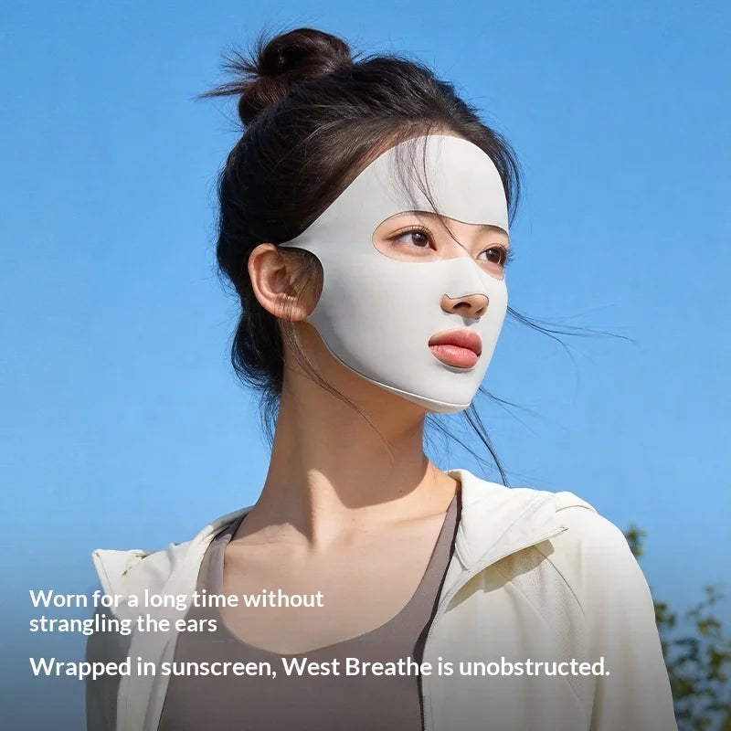 GOLOVEJOY XKZ77 Full Face Sun Protection Mask UPF 50+ Breathable Sports Face Cover for Outdoor Running Cycling Outdoor - Black - 5