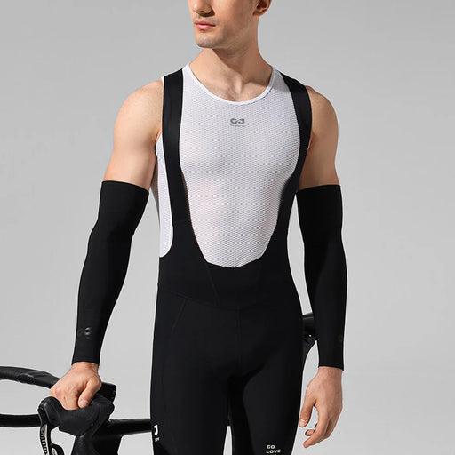 GOLOVEJOY HB45 Cooling Arm Sleeves UPF50+ Sun Protection Seamless Compression Cycling Arm Covers for Running Driving - M/Black - 2