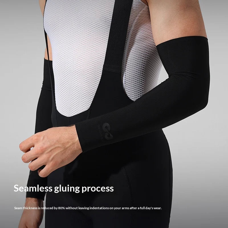 GOLOVEJOY HB45 Cooling Arm Sleeves UPF50+ Sun Protection Seamless Compression Cycling Arm Covers for Running Driving - M/Black - 4