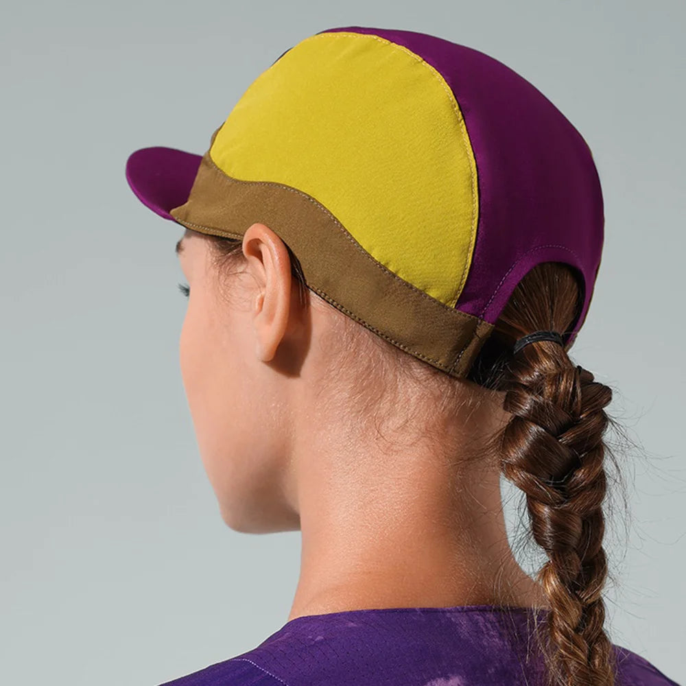 GOLOVEJOY XMZ299 Color Block Reflective Cycling Cap Moisture Wicking Road Bike Helmet Liner - Black+Purple - 6