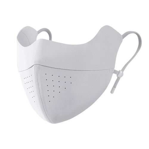 GOLOVEJOY Summer Ice Silk Face Mask UPF50+ UV Protection Hyaluronic Acid Moisturizing Face Cover for Outdoor Sports - Light Gray - 1