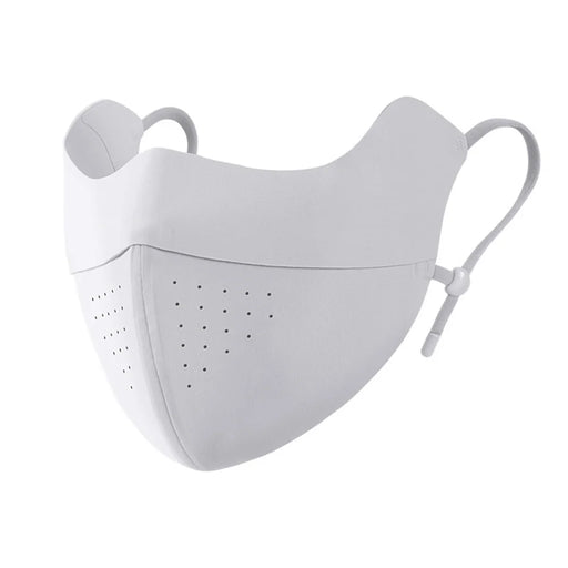 GOLOVEJOY Summer Ice Silk Face Mask UPF50+ UV Protection Hyaluronic Acid Moisturizing Face Cover for Outdoor Sports - Light Gray - 1