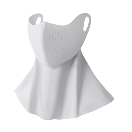 GOLOVEJOY Summer Face Mask UPF50+ UV Protection Breathable Ice Silk Hyaluronic Acid Moisturizing Neck Cover - Light Gray - 1