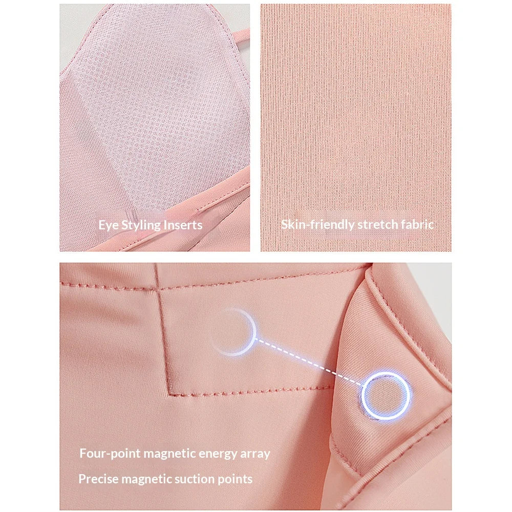 GOLOVEJOY XTJ163 Sun Protection Face Mask UPF50+ Ice Silk Breathable Face Cover for Golf Cycling - Pink - 4