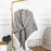 Solid Color Triangle Shawl Cape for Women Fashion Knitted Scarf Wrap with Leather Buckle - Gray - 1