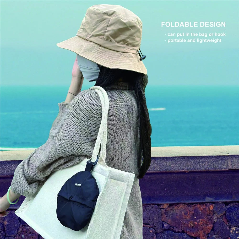 PICTET.FINO RH55 Summer Beach Women Folding Bucket Cap UPF50+ Sun Protection Fisherman Hat - Beige - 7