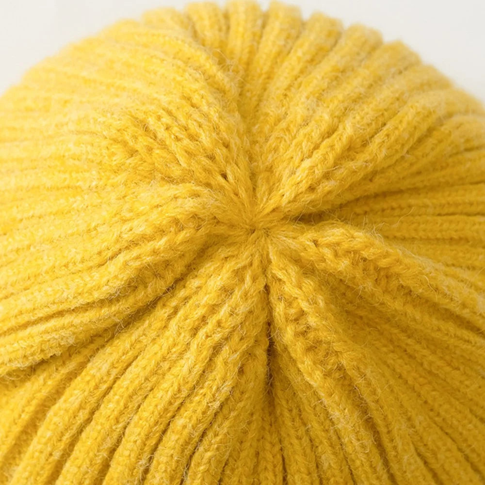 DMZ03 Winter Warm Hats for Adults Warm Knit Beanie Hat Polyacrylic Fiber Unisex Soft Hat - Golden Yellow - 5