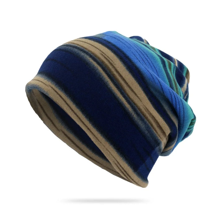 DRNM003 Multifunction Beanie Hat Scarf Soft Stretch Polyester Sweat Headband Cap Hat for Men, Women - Blue - 1
