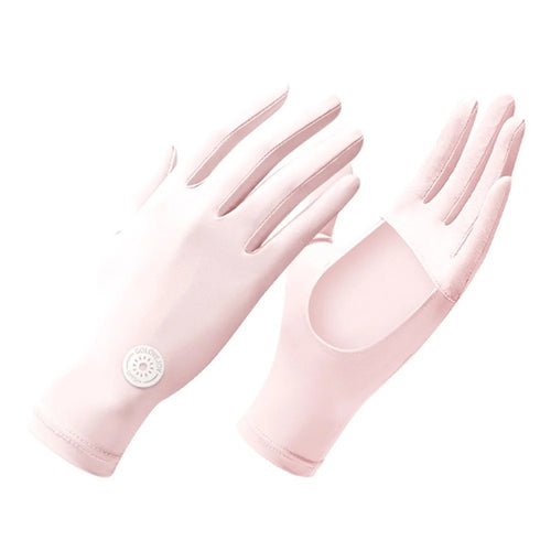 GOLOVEJOY XG72 1 Pair Cycling Cooling Ice Silk Gloves Anti-UV Hand Protector - Pink - 1