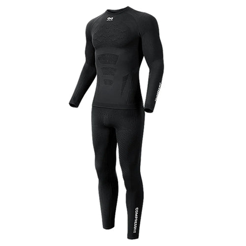 GOLOVEJOY SGY05 Outdoor Ski Quick Drying Long Sleeve Top Pants Winter Compression Clothing Set - Black / L - 1