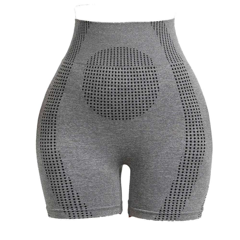 ZERILUNA High Waist Workout Shorts for Women Butt Lift Tummy Control Yoga Running Shorts - Gray S - 2