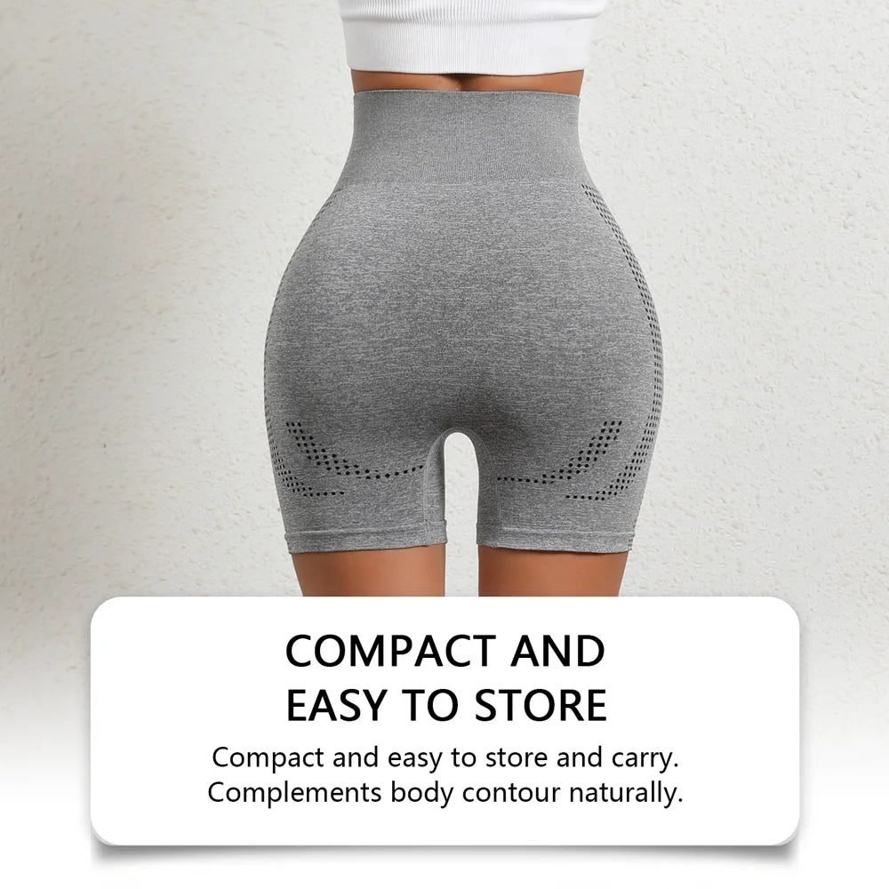 ZERILUNA High Waist Workout Shorts for Women Butt Lift Tummy Control Yoga Running Shorts - Gray S - 4